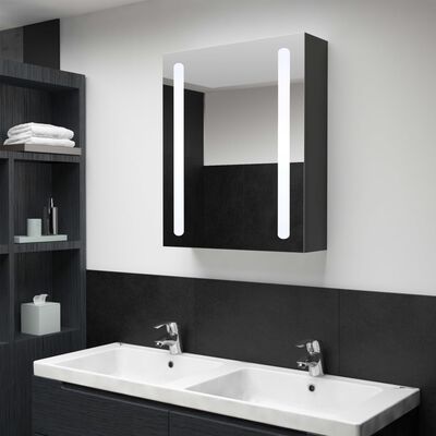 vidaXL tükrös fürdőszobaszekrény LED világítással 50 x 13 x 70 cm