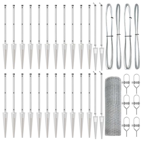 vidaXL Ker&iacute;t&eacute;soszlop Ez&uuml;st 50 x 0,5 m (13 mm h&aacute;l&oacute;) Ac&eacute;l