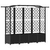 vidaXL Magas&iacute;tott &Aacute;gy Trellis-szel &eacute;s Tetővel Fekete 204 x 40 x 138 cm