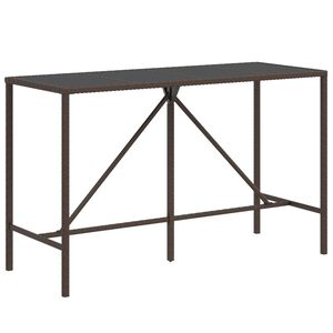 vidaXL barna polyrattan &uuml;veglapos b&aacute;rasztal 180 x 70 x 110 cm