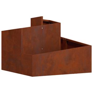 vidaXL Kerti cser&eacute;p Rozsd&aacute;s 60 x 60 x 50 cm Időj&aacute;r&aacute;s&aacute;ll&oacute; Ac&eacute;l
