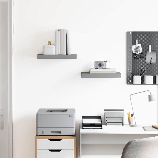 vidaXL 2 db sz&uuml;rke MDF lebegő fali polc 40 x 23 x 3,8 cm