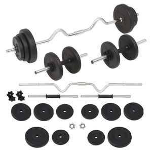 vidaXL egykezes &eacute;s k&eacute;tkezes s&uacute;lyz&oacute; szett 30 kg