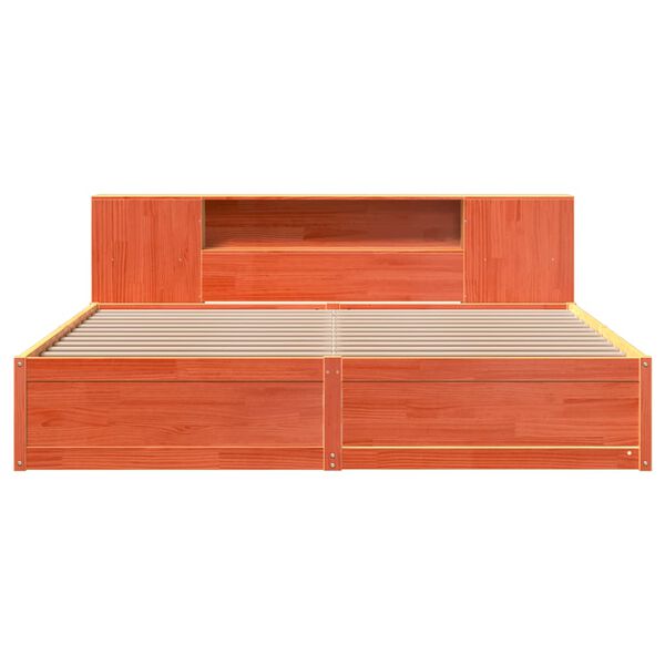 vidaXL viaszbarna t&ouml;m&ouml;r fenyőfa &aacute;gy matrac n&eacute;lk&uuml;l 180 x 200 cm