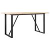 vidaXL t&ouml;m&ouml;r fenyőfa &eacute;s ac&eacute;l &eacute;tkezőasztal O-v&aacute;zzal 160x80x75 cm