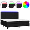 vidaXL fekete sz&ouml;vet rug&oacute;s &eacute;s LED-es &aacute;gy matraccal 200x200 cm