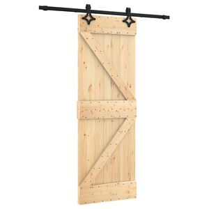 vidaXL Cs&uacute;sz&oacute; ajt&oacute; Term&eacute;szetes &eacute;s Fekete 70 x 210 cm Szil&aacute;rd Fenyőfa