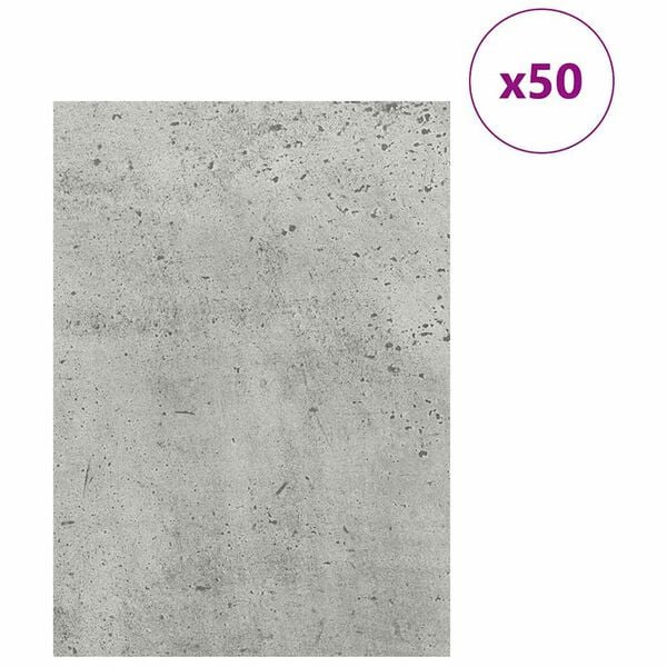 vidaXL Dekor Panelek 50 pcs Beton Szürke 30 x 42 x 0.27 cm Faanyag
