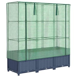 vidaXL rattan megjelen&eacute;sű magas&aacute;gy&aacute;s melegh&aacute;ztakar&oacute;val 120x40x138 cm