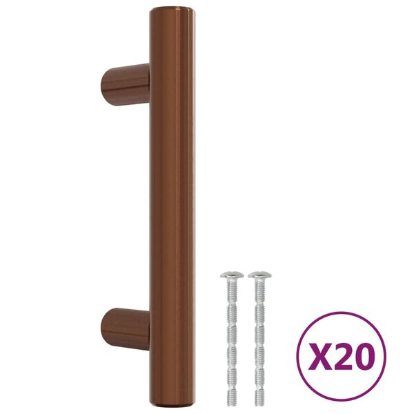 vidaXL 20 db bronz rozsdamentes ac&eacute;l szekr&eacute;nyfoganty&uacute; 64 mm