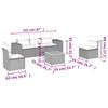vidaXL 6 részes szürke polyrattan kerti ülőgarnitúra párnákkal