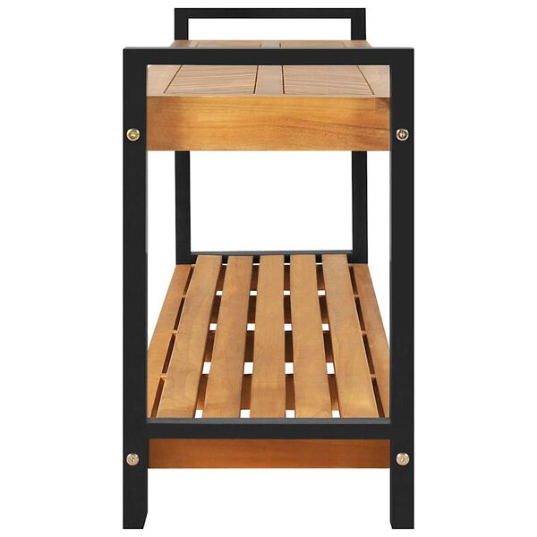 vidaXL pad t&aacute;rol&oacute;val Barna 160 x 30 x 50 cm T&ouml;m&ouml;r t&iacute;kfa