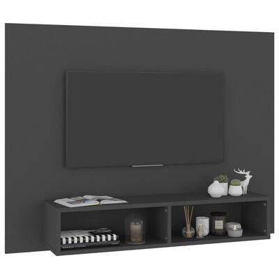 vidaXL szürke fali forgácslap TV-szekrény 120 x 23,5 x 90 cm
