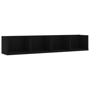 vidaXL fekete szerelt fa CD-tart&oacute; fali polc 100 x 18 x 18 cm