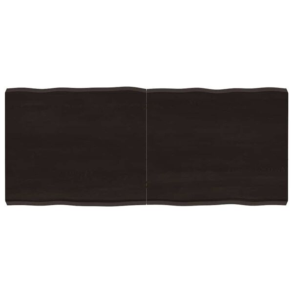 vidaXL s&ouml;t&eacute;tbarna kezelt t&ouml;m&ouml;r asztallap 140x60x(2-6) cm