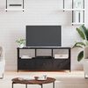 vidaXL fekete szerelt fa &eacute;s vas TV-szekr&eacute;ny 102 x 33 x 45 cm