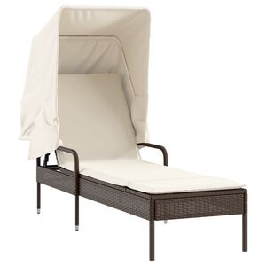 vidaXL barna polyrattan napoz&oacute;&aacute;gy tetővel