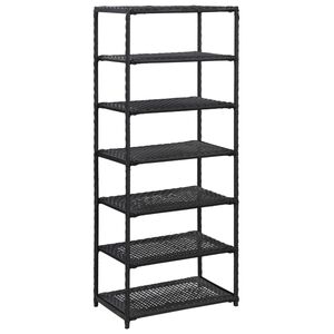 vidaXL fekete polyrattan cipőpolc 50 x 30 x 120 cm
