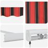 vidaXL Beh&uacute;zhat&oacute; napellenző Piros &eacute;s Fekete 350 x 250 cm Sz&ouml;vet &eacute;s F&eacute;m