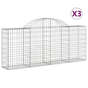 vidaXL 3 db &iacute;ves horganyzott vas gabion kos&aacute;r 200x30x80/100 cm