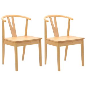 vidaXL &Eacute;tkezősz&eacute;k 2 db T&ouml;m&ouml;r Gumi Fa Term&eacute;szetes 50.5 x 61 x 80.5 cm