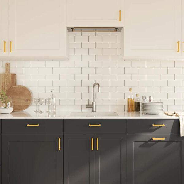 vidaXL 10 db aranysz&iacute;nű rozsdamentes ac&eacute;l szekr&eacute;nyfoganty&uacute; 96 mm