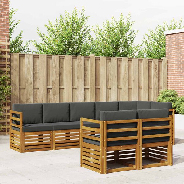 vidaXL &Uuml;lőgarnit&uacute;r&aacute;k 8 pcs Term&eacute;szetes &eacute;s antracit T&ouml;m&ouml;r Ak&aacute;cfa