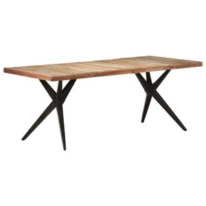 vidaXL t&ouml;m&ouml;r &uacute;jrahasznos&iacute;tott fa &eacute;tkezőasztal 200 x 90 x 76 cm