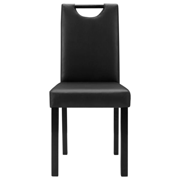 vidaXL 6 db fekete műbőr &eacute;tkezősz&eacute;k