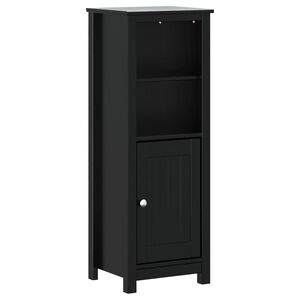 vidaXL BERG fekete t&ouml;m&ouml;r fenyőfa f&uuml;rdőszobaszekr&eacute;ny 40 x 34 x 110 cm