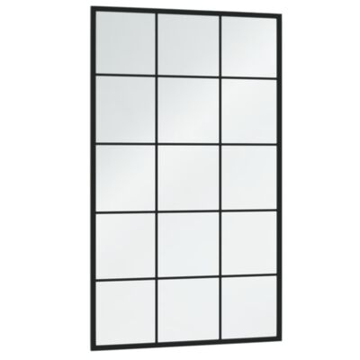 vidaXL fekete fém fali tükör 100 x 60 cm