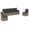 vidaXL 6 r&eacute;szes sz&uuml;rke polyrattan kerti &uuml;lőgarnit&uacute;ra p&aacute;rn&aacute;kkal