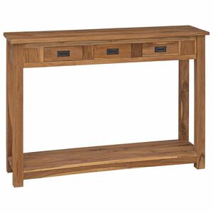 vidaXL Konzolasztal Term&eacute;szetes 110 x 30 x 80 cm T&ouml;m&ouml;r Teakfa