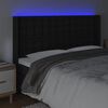 vidaXL fekete műbőr LED-es fejt&aacute;mla 147x16x118/128 cm