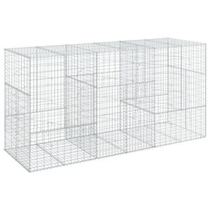 vidaXL horganyzott vas gabion kos&aacute;r fed&eacute;llel 300 x 100 x 150 cm