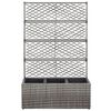 vidaXL szürke rácsos polyrattan magaságyás 3 kaspóval 83 x 30 x 130 cm