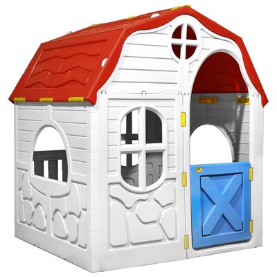 vidaXL összecsukható gyerekjátszóház működő ajtóval és ablakokkal