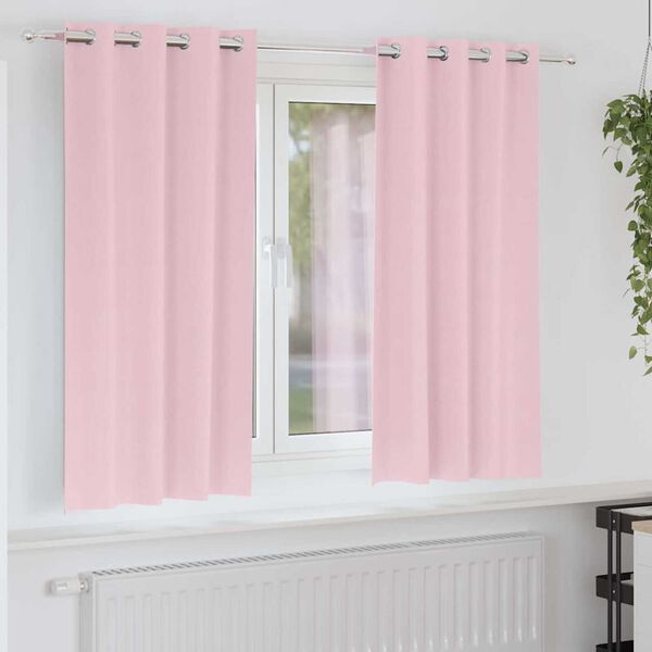 vidaXL Fekete Függöny Gyűrűkkel 2 pcs Babarózsaszín 175 x 140 cm