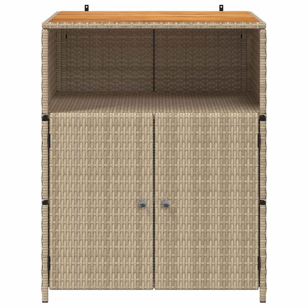 vidaXL Cabinet ajt&oacute;val B&eacute;zs 70 x 50 x 87 cm Poli&eacute;szter &eacute;s Roly Rattan
