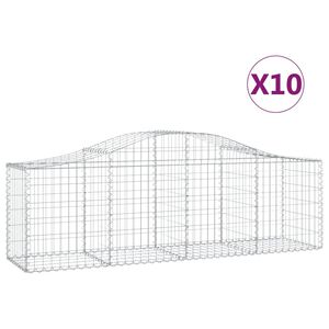 vidaXL 10 db &iacute;ves horganyzott vas gabion kos&aacute;r 200x50x60/80 cm
