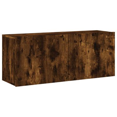 vidaXL 4 darab füstös tölgy színű szerelt fa TV-bútor