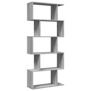 vidaXL 5 szintes sz&uuml;rke sonoma fa elv&aacute;laszt&oacute; k&ouml;nyvespolc 70x24x161 cm