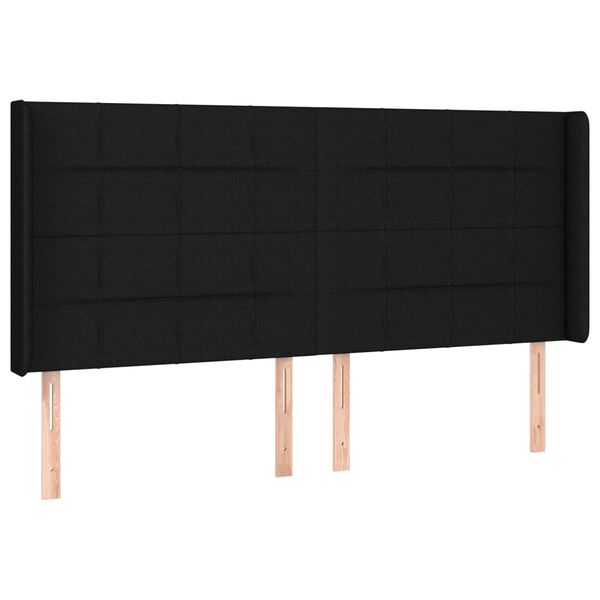 vidaXL fekete sz&ouml;vet LED-es fejt&aacute;mla 183x16x118/128 cm