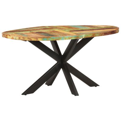 vidaXL tömör újrahasznosított fa étkezőasztal 160 x 90 x 75 cm