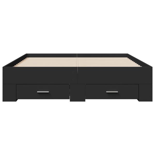 vidaXL fekete szerelt fa &aacute;gykeret fi&oacute;kkal 140 x 190 cm