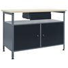 vidaXL fekete ac&eacute;l munkapad 120 x 60 x 85 cm