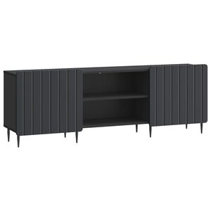 vidaXL TV szekr&eacute;ny Fekete 150 x 31 x 52 cm Szerelt Fa