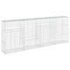 vidaXL horganyzott vas gabion kos&aacute;r fed&eacute;llel 400 x 50 x 150 cm