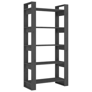 vidaXL sz&uuml;rke t&ouml;m&ouml;r fenyőfa k&ouml;nyvszekr&eacute;ny/t&eacute;relv&aacute;laszt&oacute; 80x35x91 cm