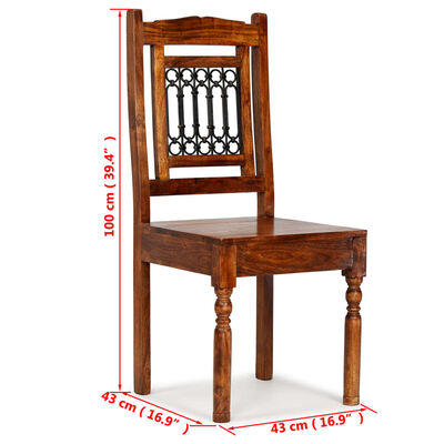 vidaXL 2 db klasszikus stílusú tömör fa szék paliszander felülettel